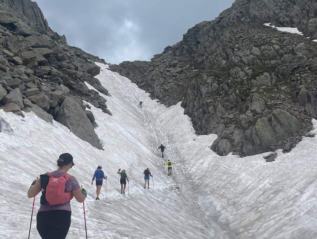 A short, steep snow ascent