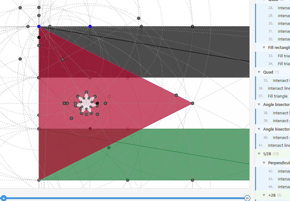 Interactive viewer for flag construction